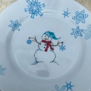 Corelle Snowmen & Snowflake 8 inch salad plates. I have 5 plates available